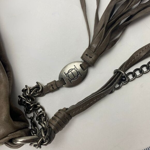 OLIVIA HARRIS Baby Ball Fur Drawstring Shoulder Bag with Chain Strap - Picture 10 of 13